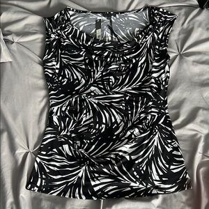 The Limited Black and White Fitted Tank Top